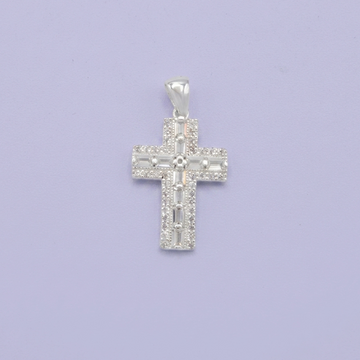 Dije de Plata .925 Cruz Especial con Zirconias Baguette de Corte Brillante mod. 2867