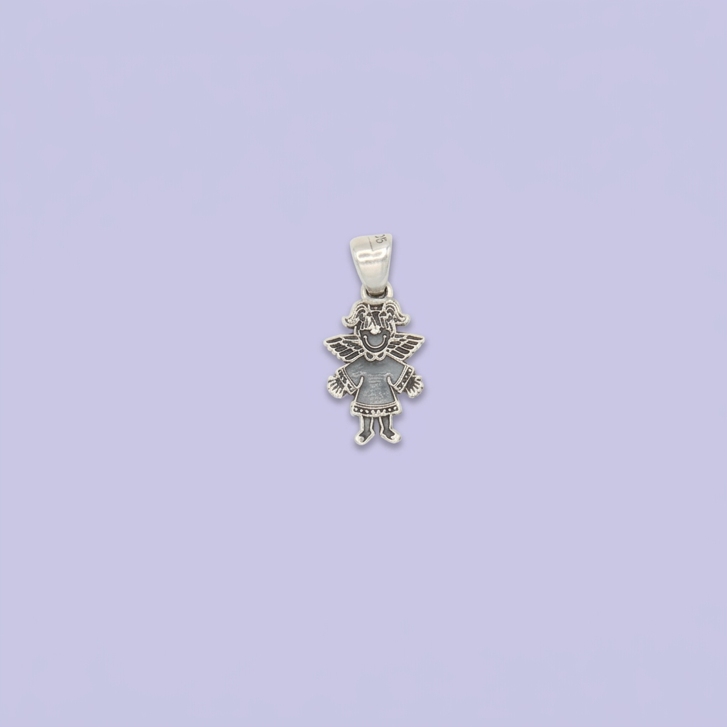 Dije de Plata .925 Angelita con Pavonado Especial mod. 2554