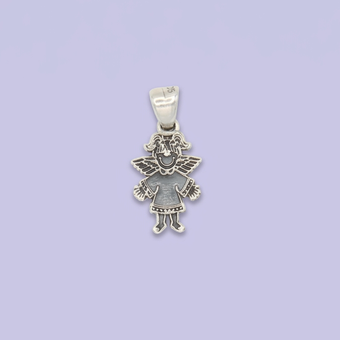 Dije de Plata .925 Angelita con Pavonado Especial mod. 2554