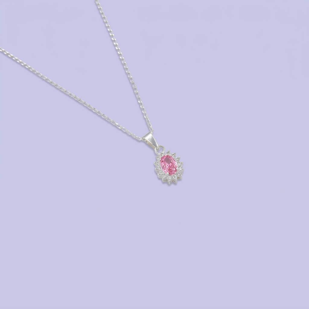 Coordinado de Plata .925 Rosa Pastel con Aurora de Zirconias mod. 2588