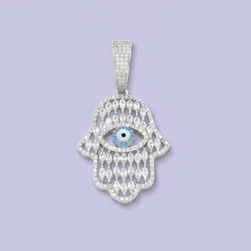 Dije de Plata .925 Mano de Fátima con Hermosas Zirconias mod. 2352