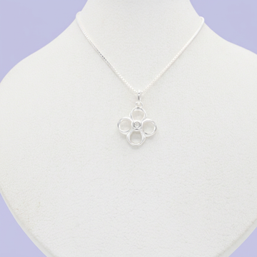 Gargantilla de Plata .925  Flor Brillante mod. 2614