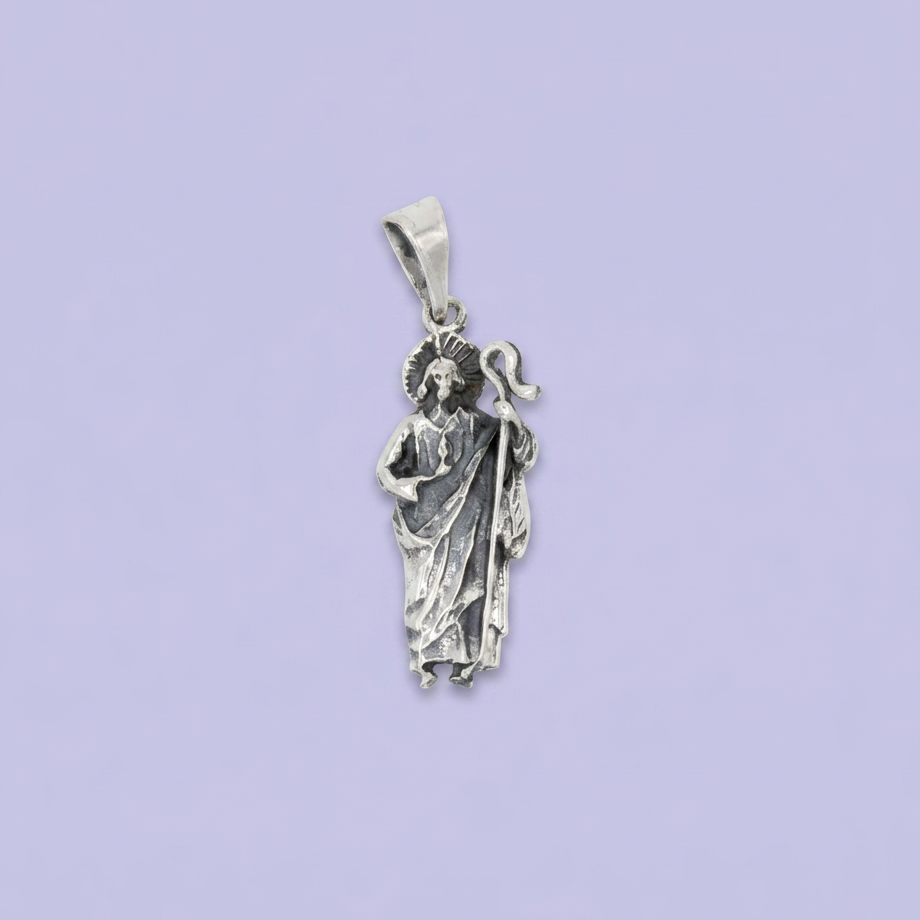 Dije Bulto de Plata .925 San Judas Sólido Pavonado mod. 2546