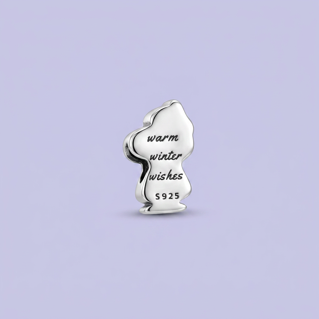 Dije de Plata .925 Estilo Charm con Diseño de Perro con Abrigo mod. 2908