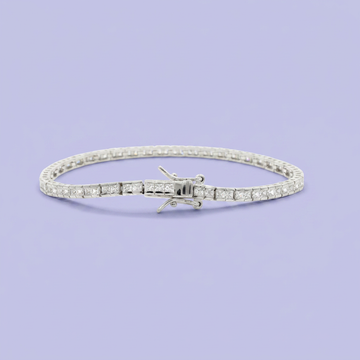 Pulsera de Plata .925 Tejido Tenis de Diseño Especial con Zirconias Finas mod. 2374