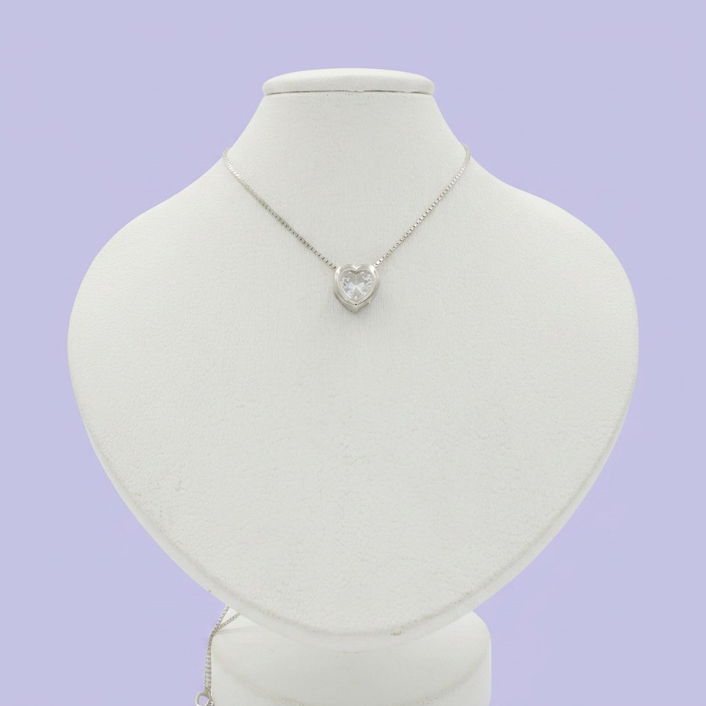 Gargantilla de Plata .925 Corazón con Zirconia mod. 2440
