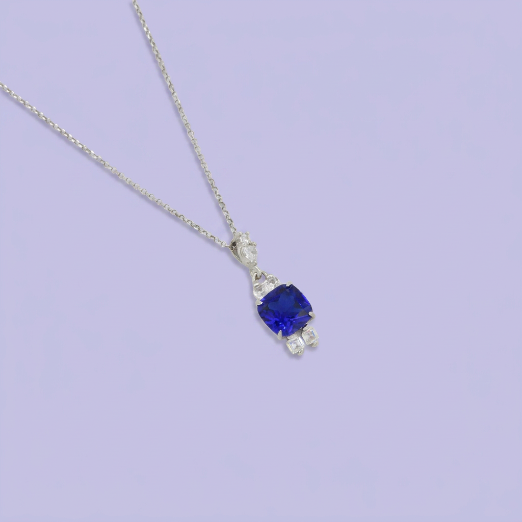 Coordinado de Plata .925 de Radiante Azul Marino mod. 2477