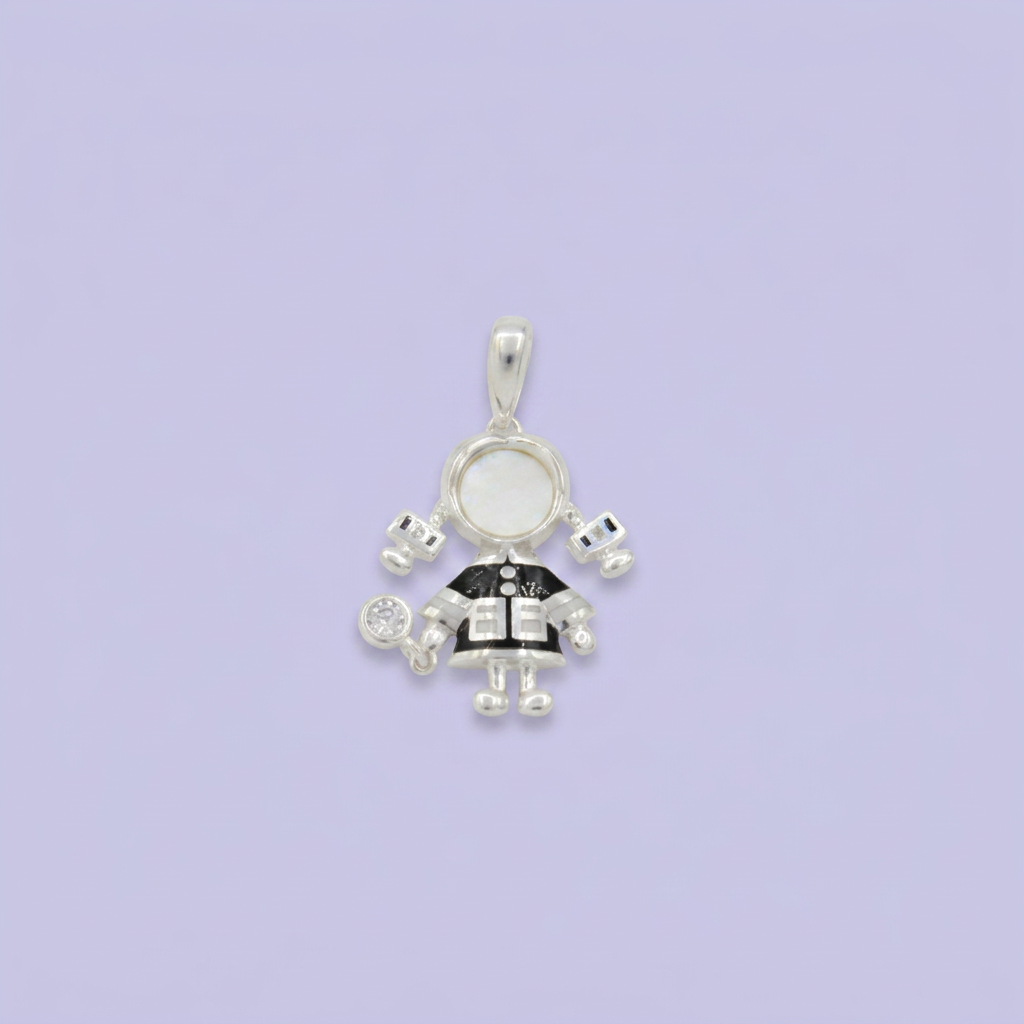 Dije de Plata .925 Niña Especial con Madre Perla mod. 2759