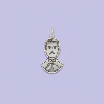 Dije de Plata .925 con Imagen de Malverde en Diseño Plano mod. 2558