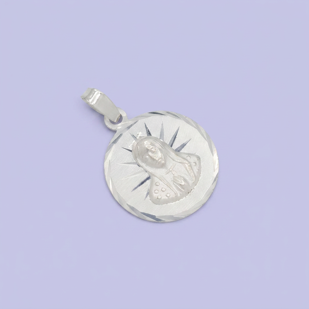 Medalla de Plata .925 Virgen Guadalupe con Diamantado Fino mod. 2563