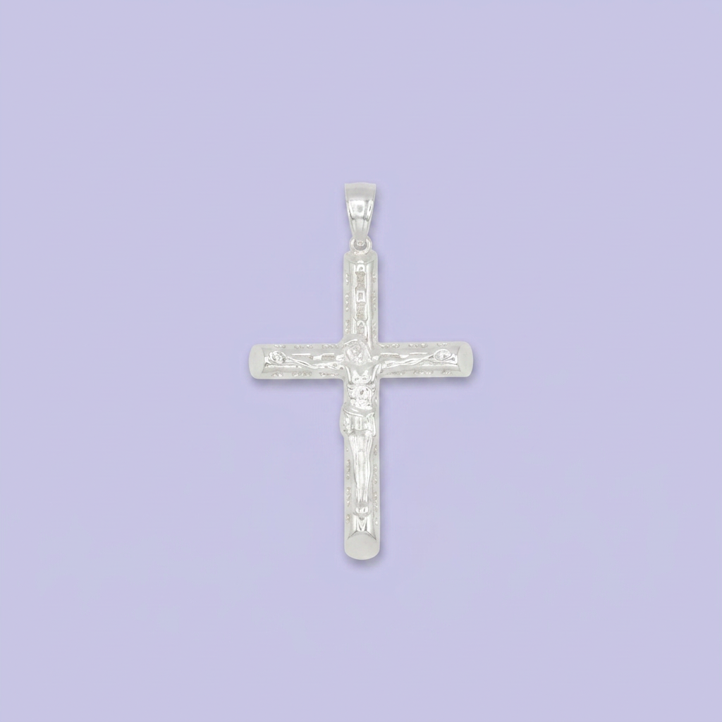 Dije de Plata .925 Crucifijo Calado con Diamantado mod. 2722