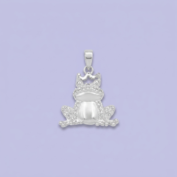 Dije de Plata .925 Rana con Corona de Rey mod. 2314