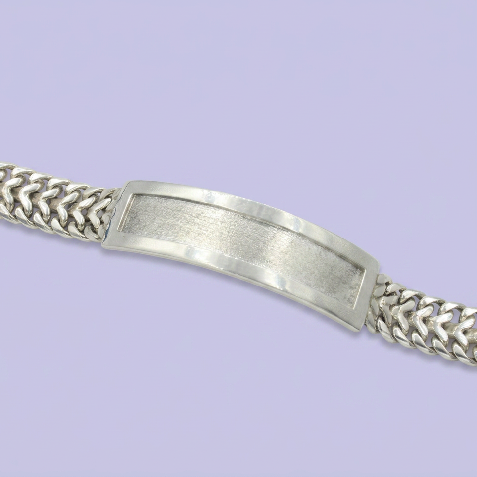 Esclava de Plata .925. de Tejido Cubano Premium con Broche de Caja mod. 2483