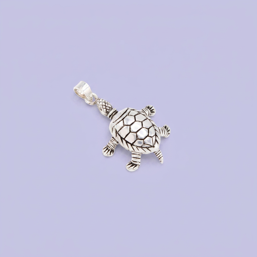 Dije de Plata .925 Tortuga Especial Grande y Brillante mod. 2856