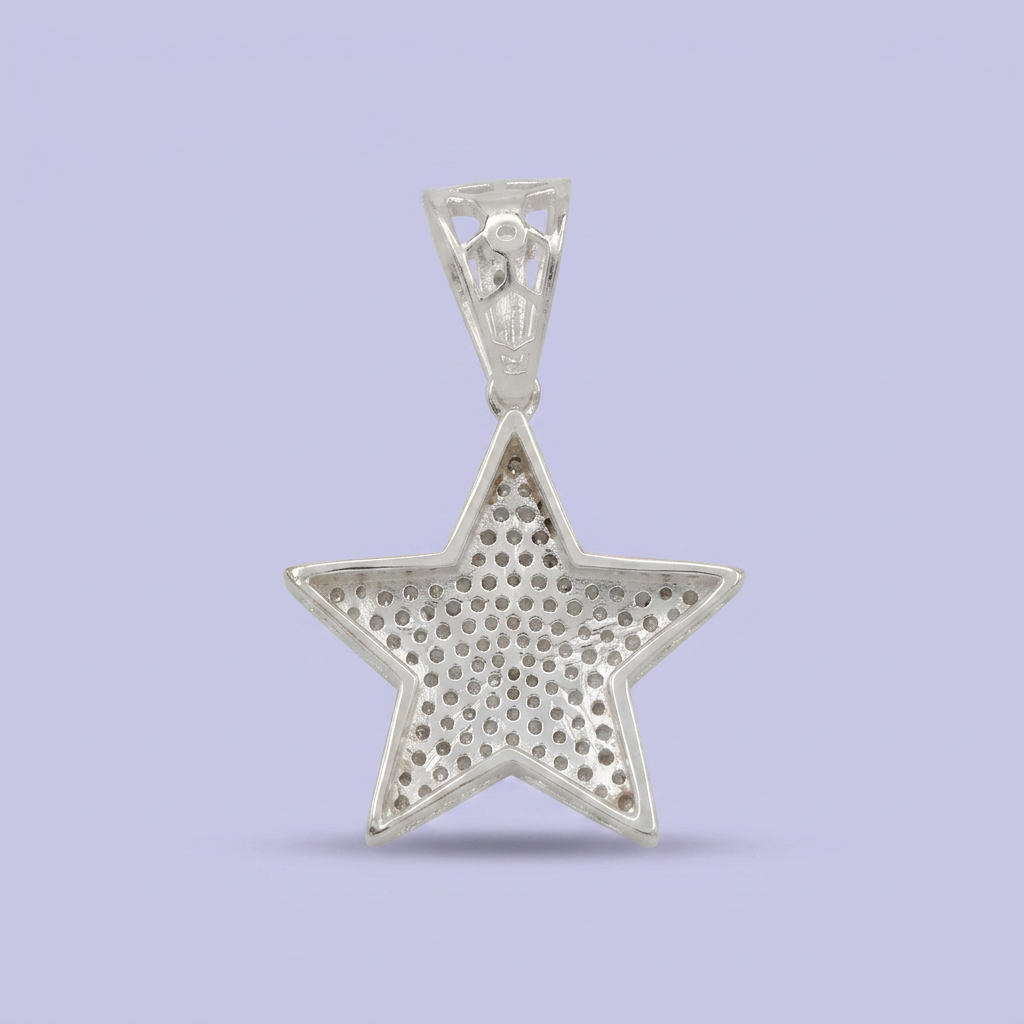 Dije de Plata .925 Estrella con Instrustaciones de Zirconia mod. 2696
