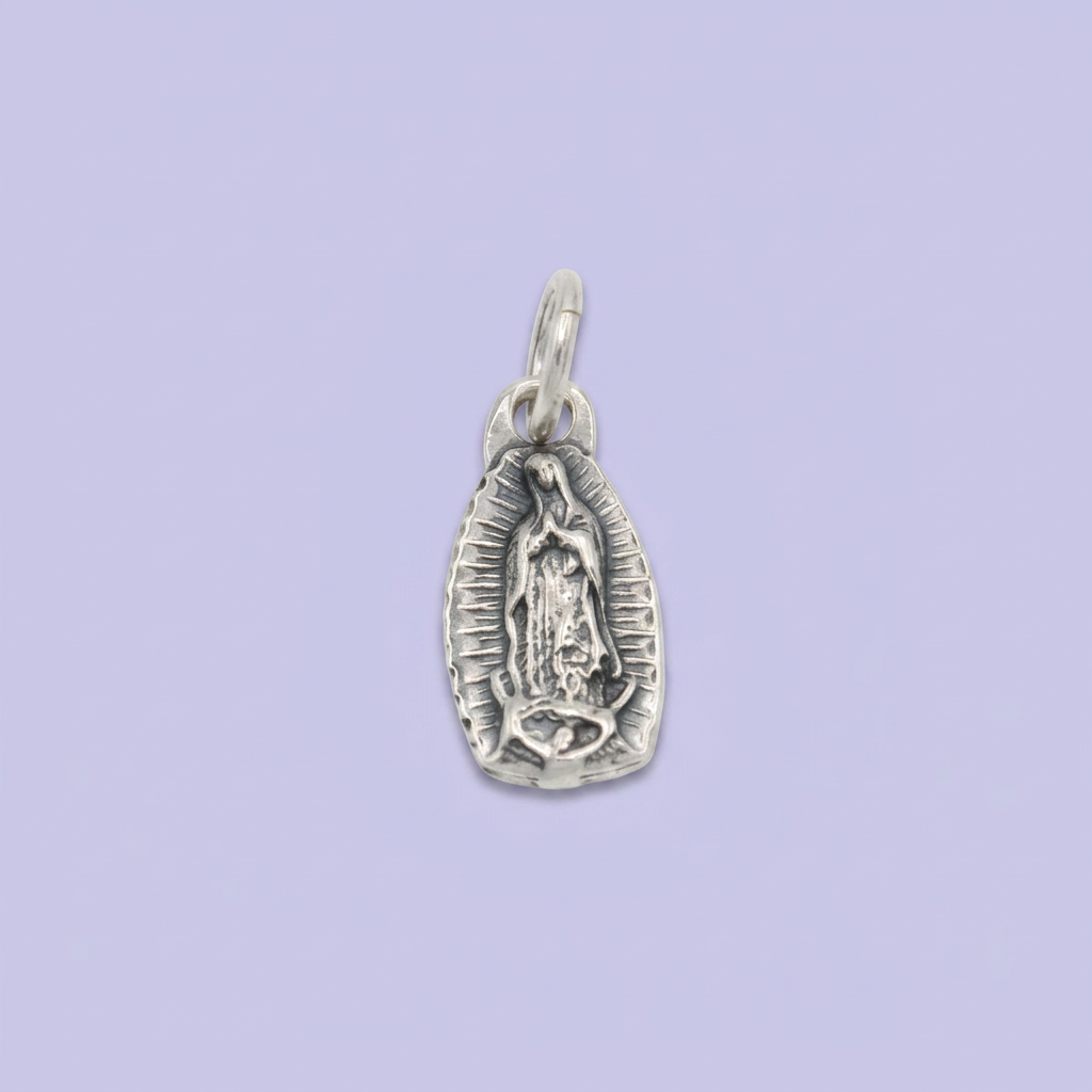 Dije de Plata .925 Virgen Guadalupe de Diseño Pavonado mod. 2559