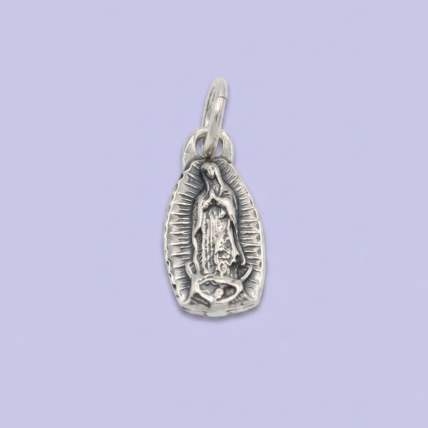 Dije de Plata .925 Virgen Guadalupe de Diseño Pavonado mod. 2559