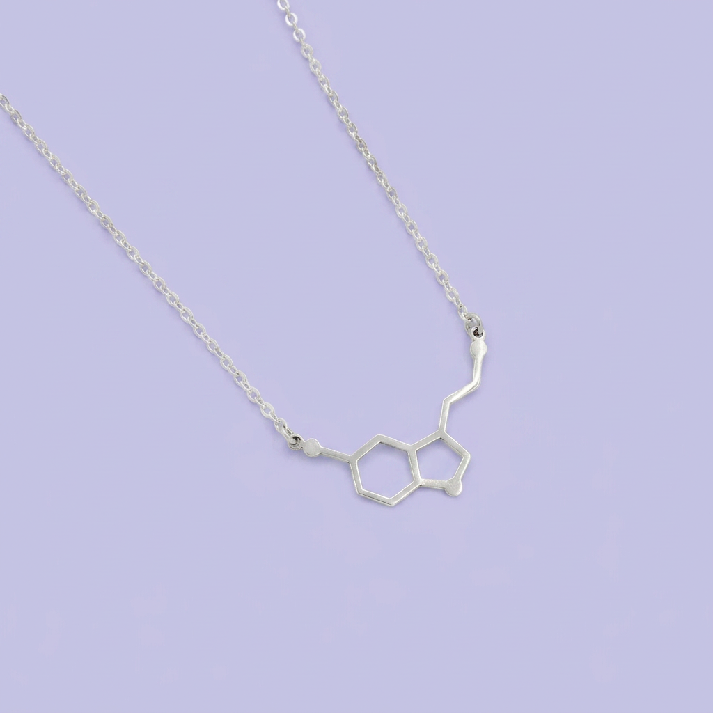 Gargantilla de Plata .925 Molécula de Serotonina Hormona de la Felicidad mod. 2436