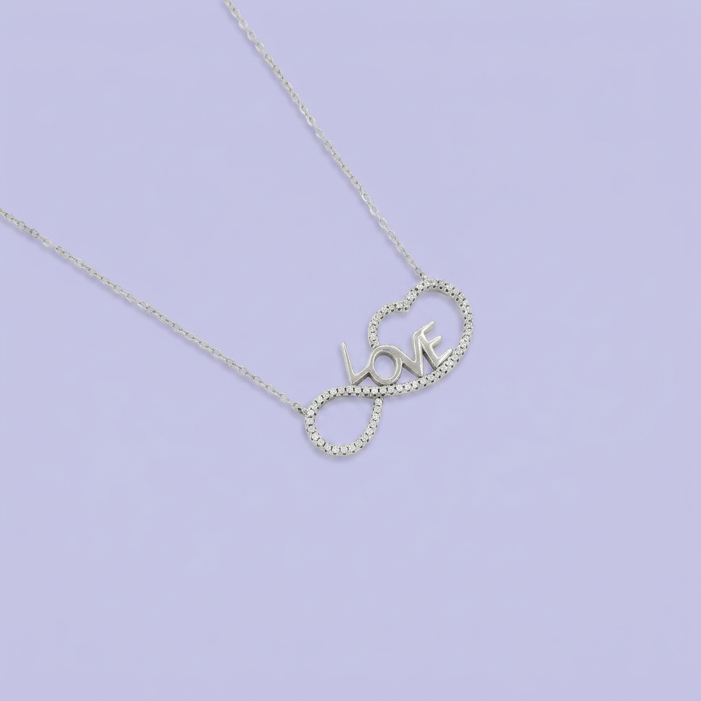 Gargantilla de Plata .925 Diseño LOVE con Zirconias y Corazón mod. 2431
