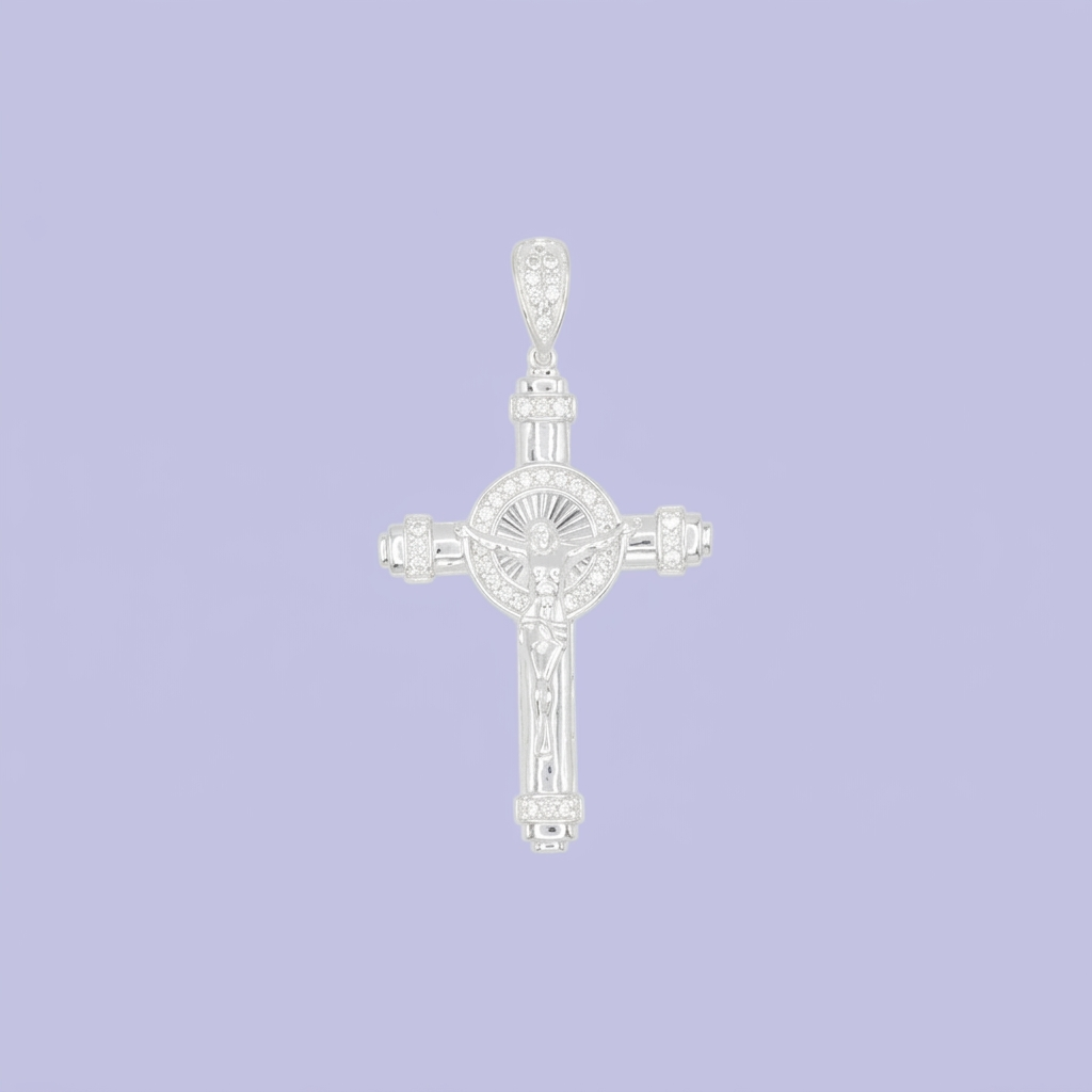Dije de Plata .925 Crucifijo con Aureola mod. 2724
