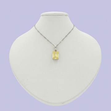 Gargantilla de Plata .925 con Dije de Zirconia Color Topacio Amarillo mod. 2445