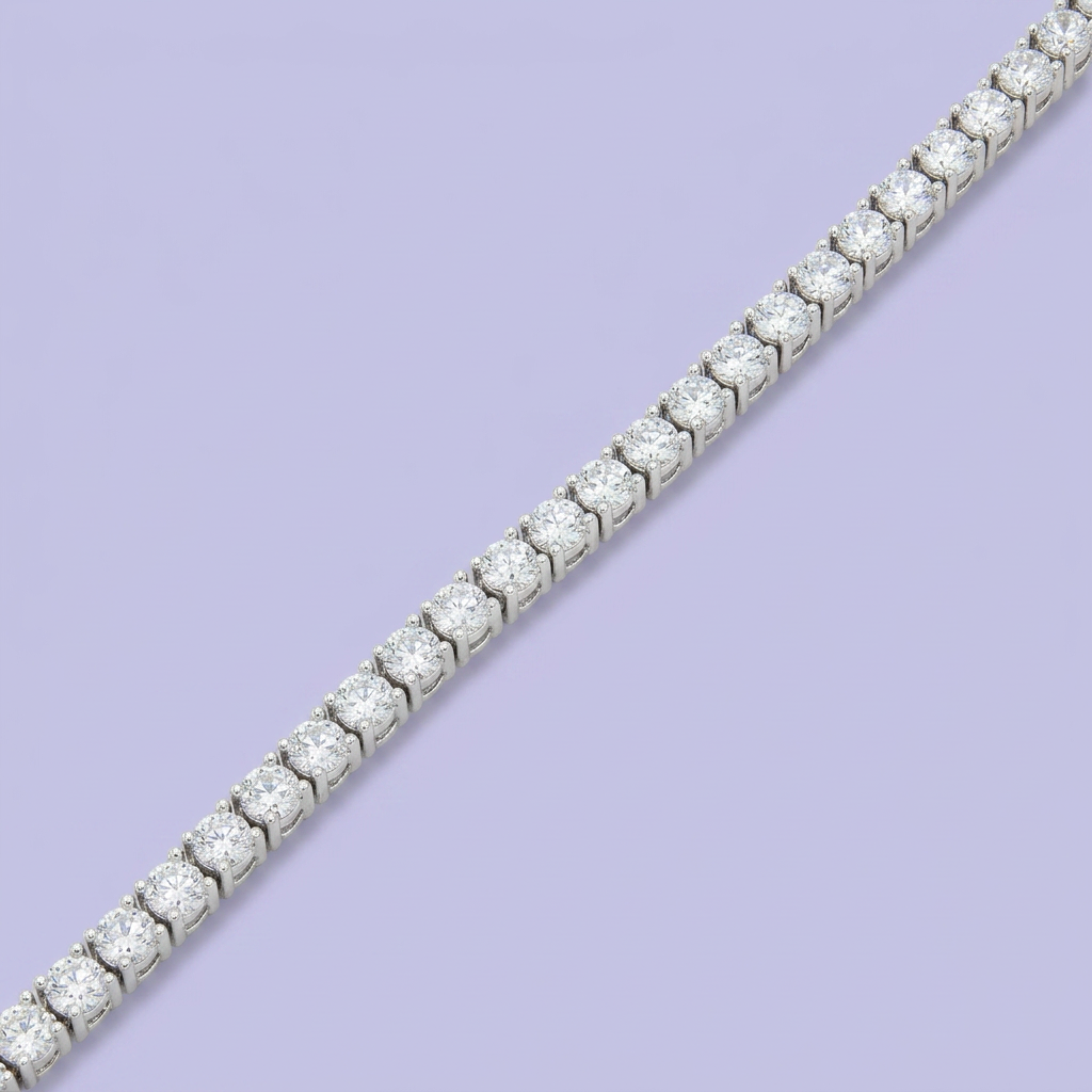 Pulsera de Plata .925 Tejido Tenis de Diseño Elegante con Zirconias Brillantes mod. 2372