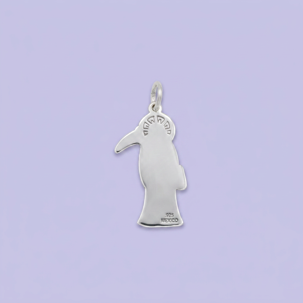 Dije de Plata .925 con Imagen de Santa Muerte en Diseño Plano mod. 2556