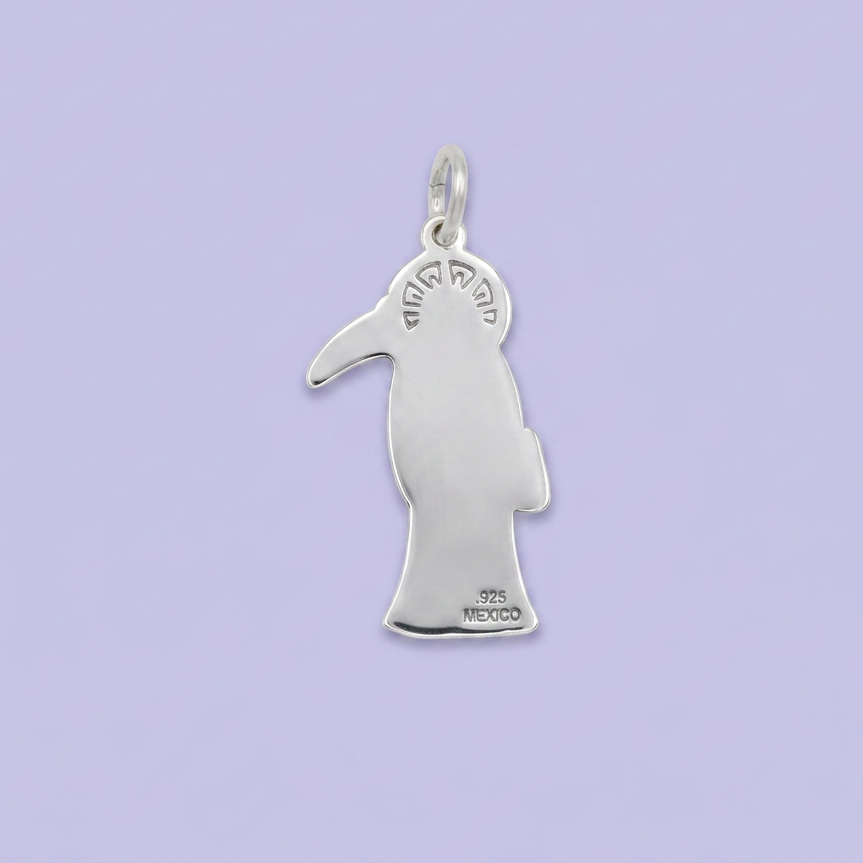 Dije de Plata .925 con Imagen de Santa Muerte en Diseño Plano mod. 2556