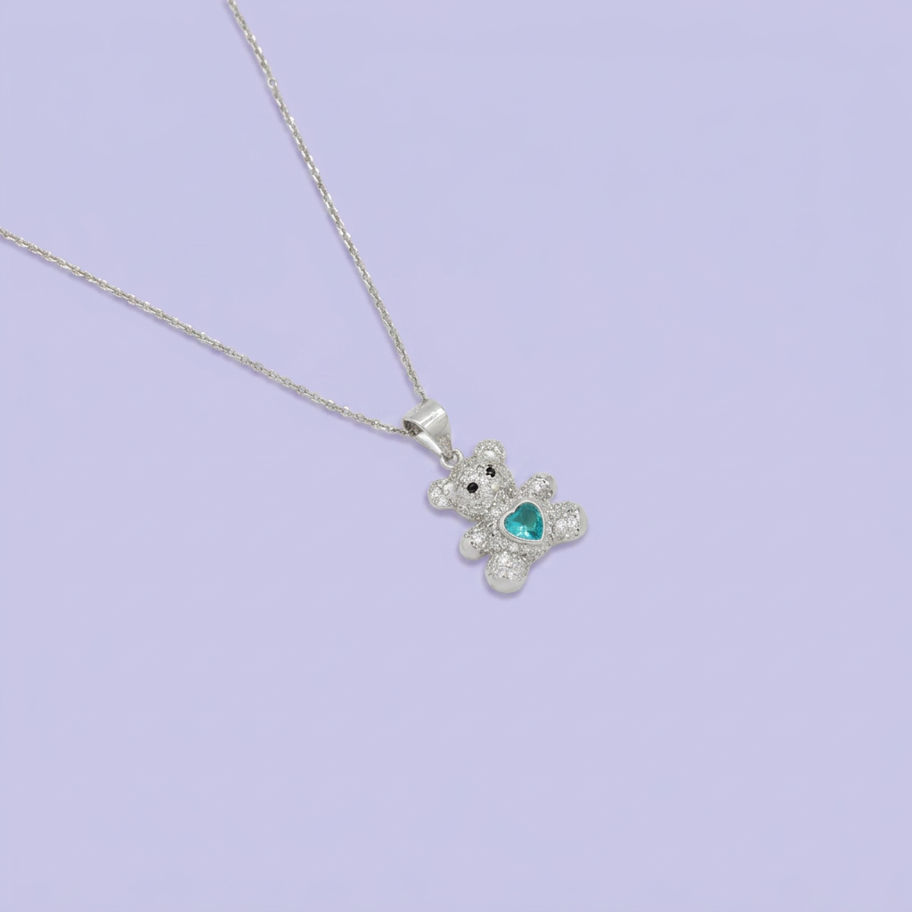 Coordinado de Plata .925 Ositos Pavé mod. 2773