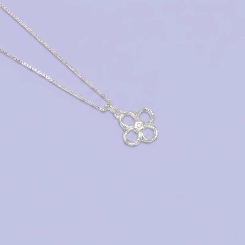 Gargantilla de Plata .925  Flor Brillante mod. 2614