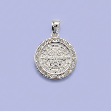 Medalla de Plata .925 San Benito con Zirconias mod. 2607