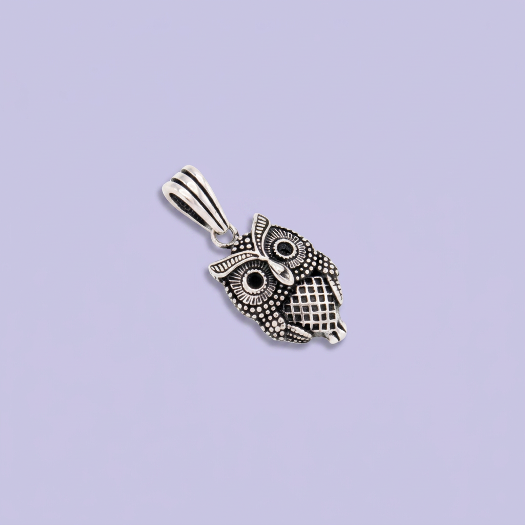 Dije de Plata .925 Búho Pavonado de la Sabiduría mod. 2861