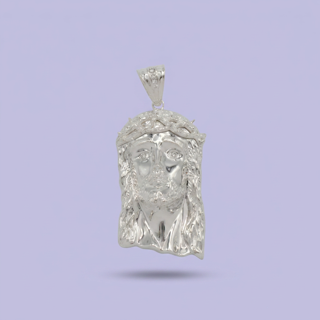 Dije de Plata .925 Cristo con Incrustación de Zirconias mod. 2694