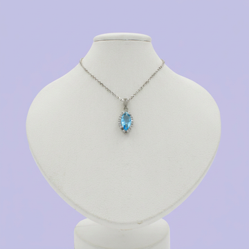 Gargantilla de Plata .925 con Zirconia Oval Fina Color Azul mod. 2446