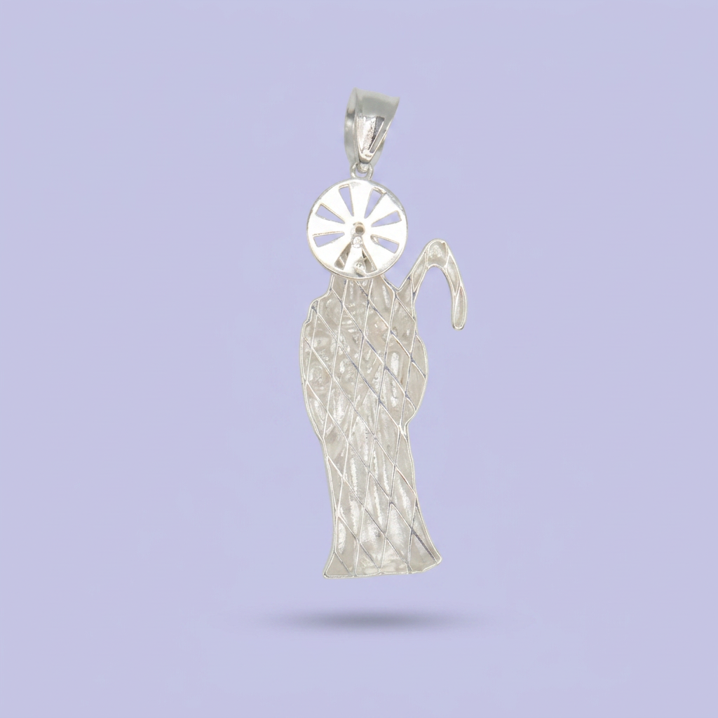 Dije de Plata .925 Santa Muerte Diamantada con Zirconias mod. 2603