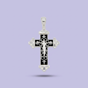 Dije de Plata .925 Cruz Amandalada con Zirconias mod. 2691