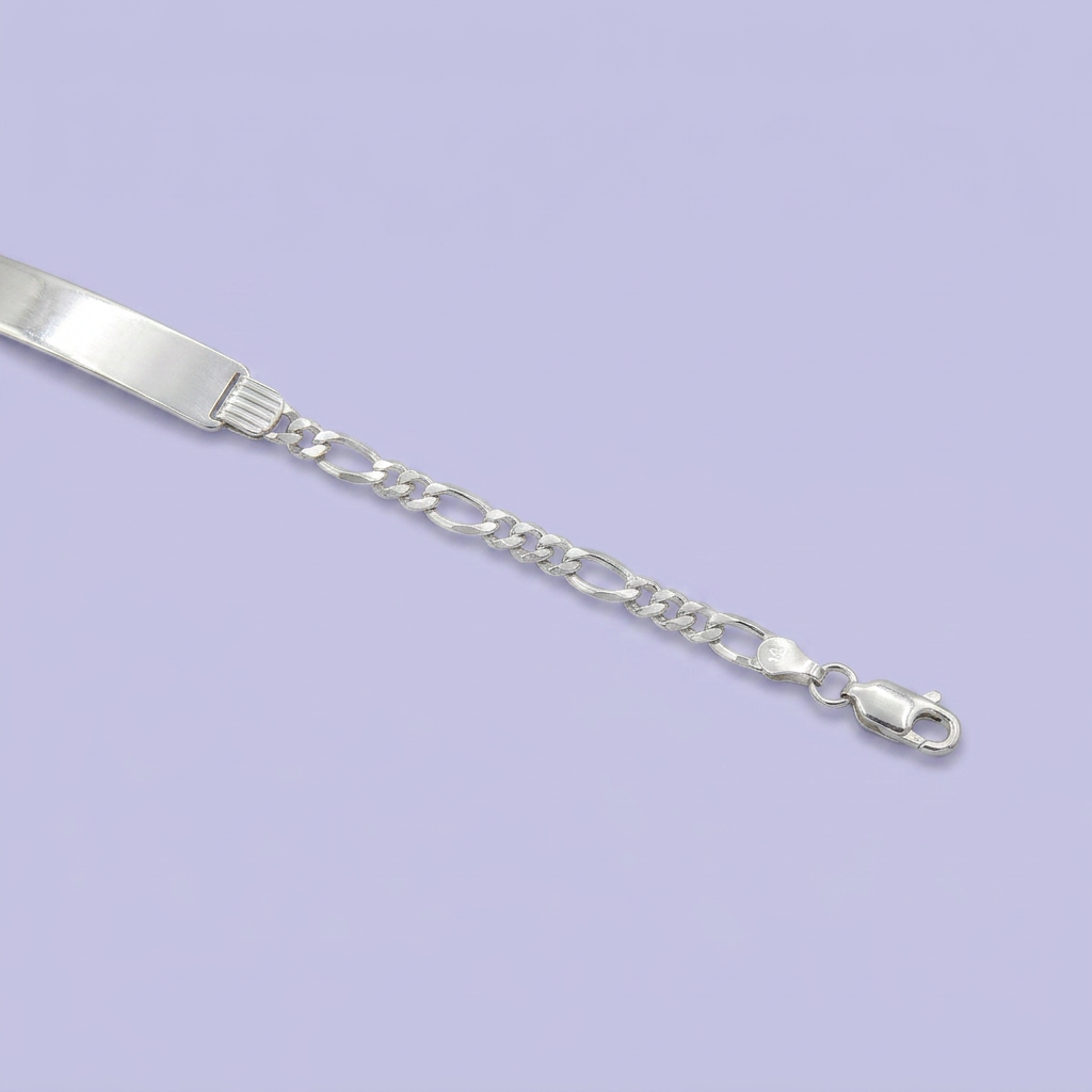 Esclava de Plata .925. de Tejido 3x1 con Placa Plana y Diamantado mod. 2396