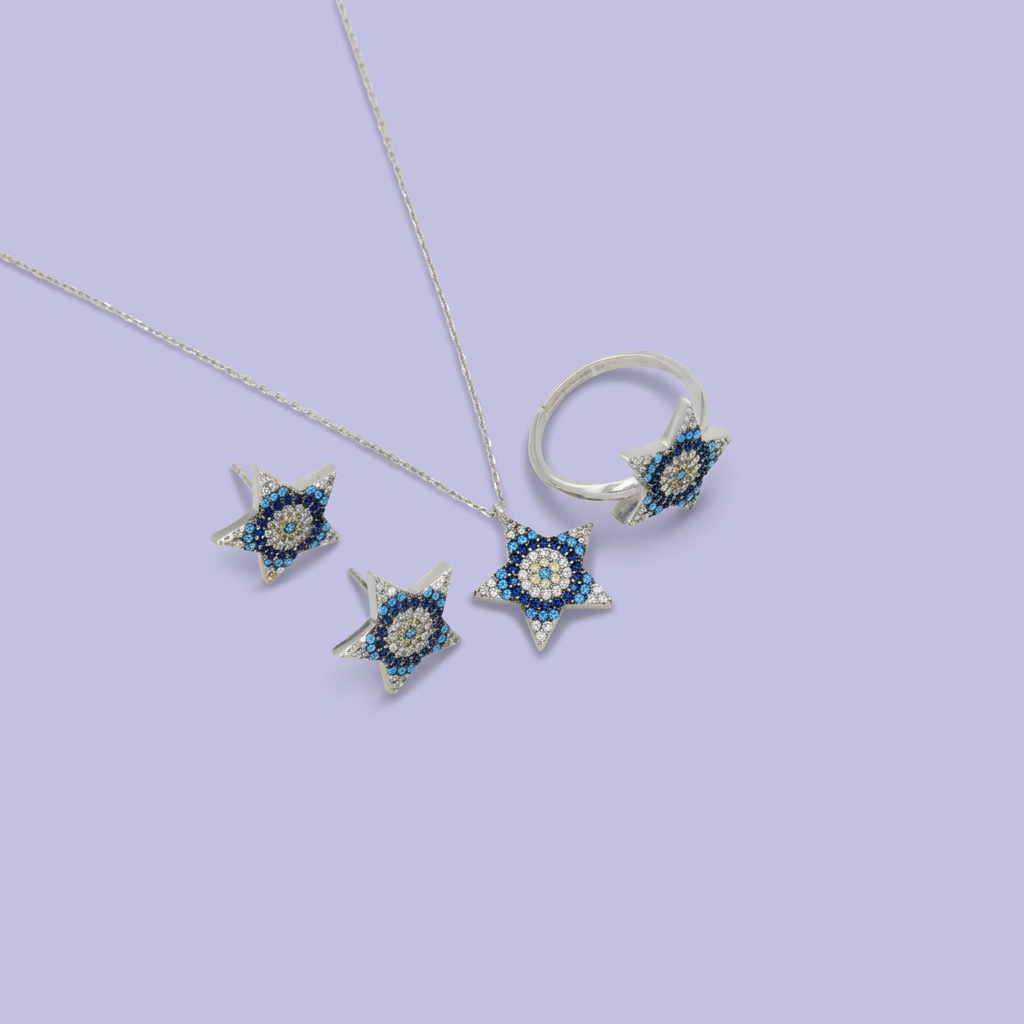 Coordinado de Plata .925 Estrellas y Mar mod. 2767