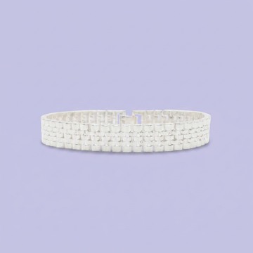 Pulsera de Plata .925 de Tejido Ensamblado Hueco y Brillante mod. 2652