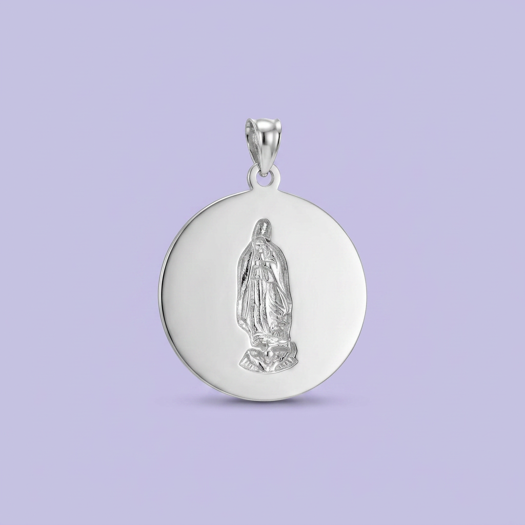 Medalla de Plata .925 Virgen de Guadalupe Brillante mod. 2600