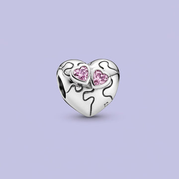 Dije de Plata .925 Estilo Charm Corazón Rompecabezas mod. 0941