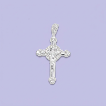 Dije de Plata .925 Crucifijo FIno Datallado con Zirconias mod. 2656