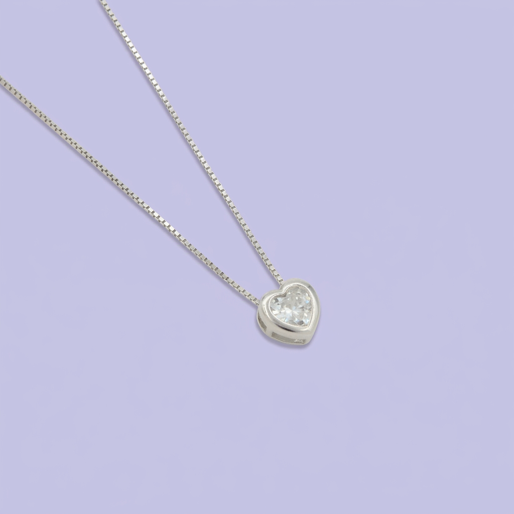 Gargantilla de Plata .925 Corazón con Zirconia mod. 2440
