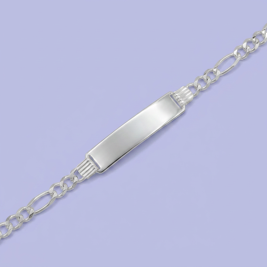 Esclava de Plata .925. de Tejido 3x1 con Placa Plana y Diamantado mod. 2396