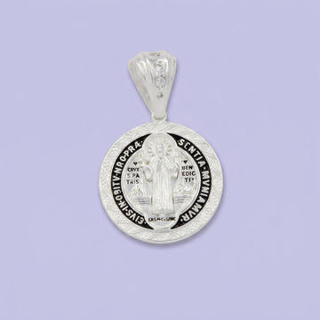 Medalla de Plata .925 Diseño Especial con Imagen y Sello de San Benito mod. 2757