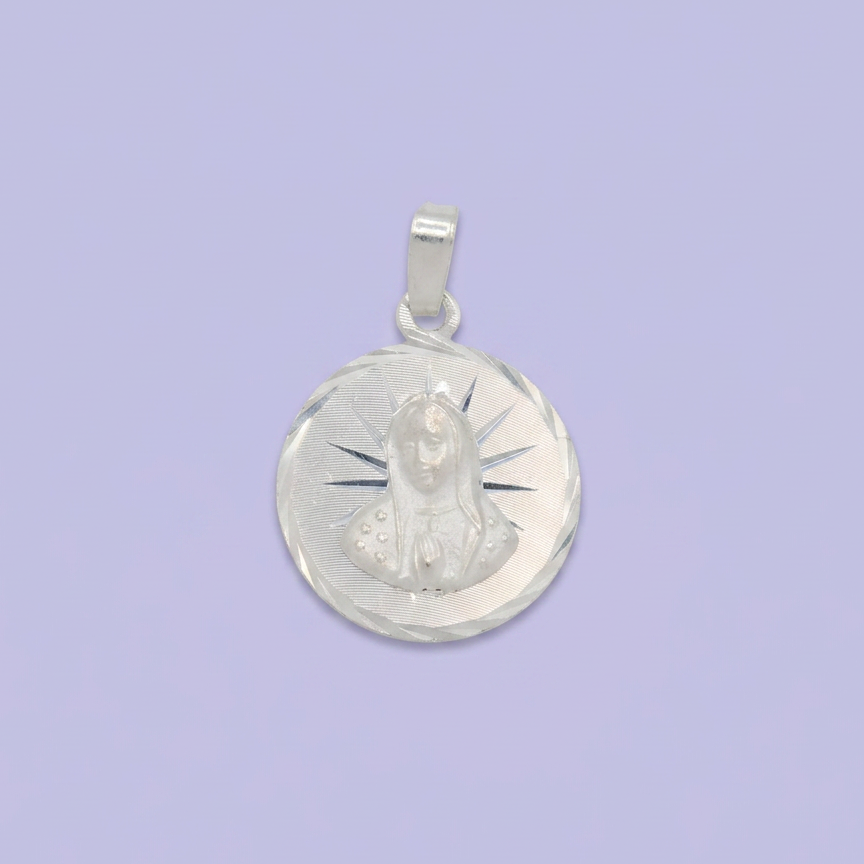 Medalla de Plata .925 Virgen Guadalupe con Diamantado Fino mod. 2563