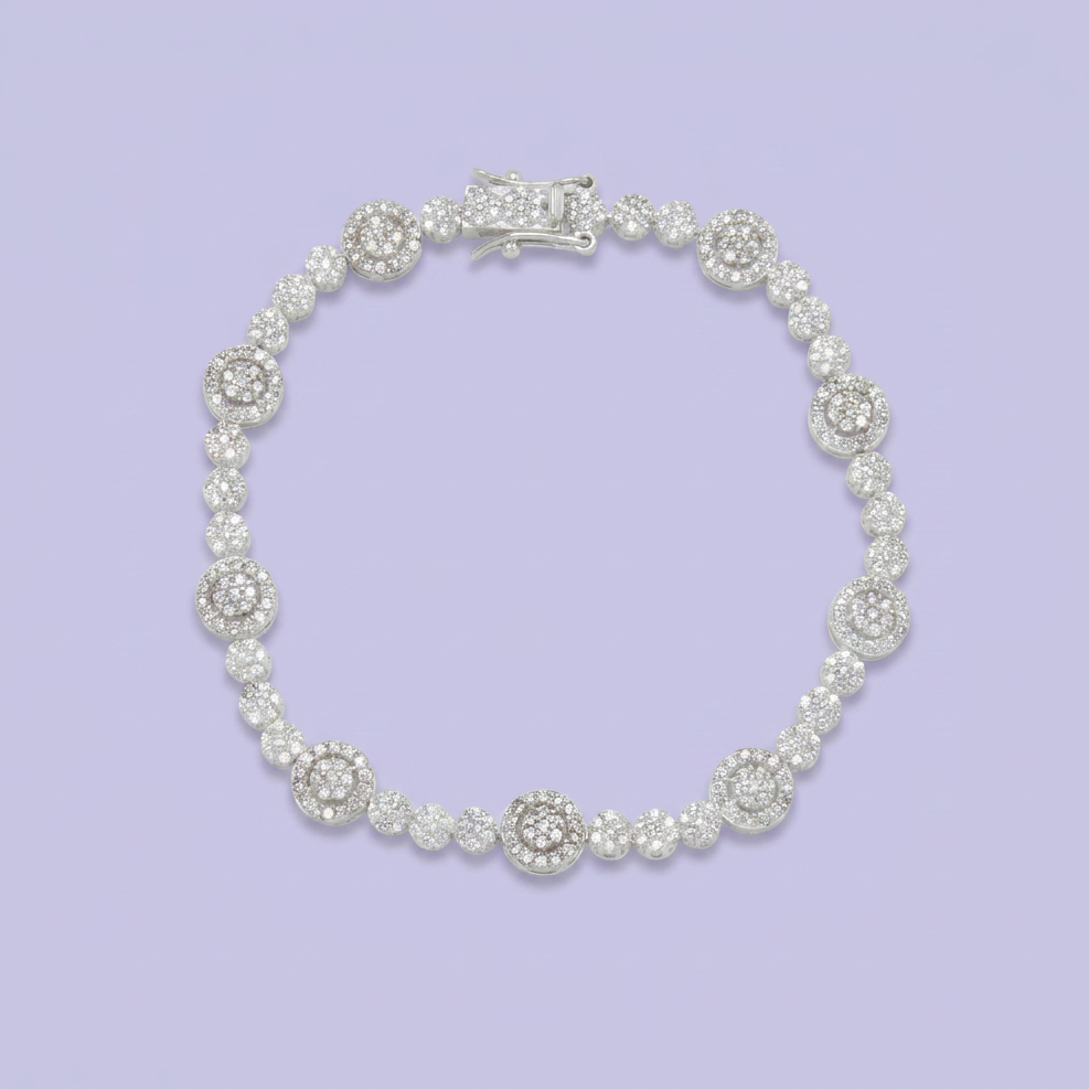 Pulsera de Plata .925 de Circulos con Incrustación de zirconias mod. 2674
