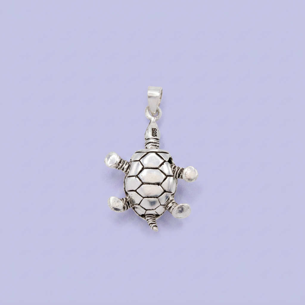 Dije de Plata .925 Tortuga Especial Grande y Brillante mod. 2856