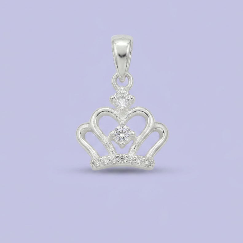 Dije de Plata .925 Corona Sutil con Zirconia mod. 2504