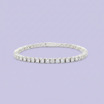 Pulsera de Plata .925 Tejido Tenis de Diseño Elegante con Zirconias Brillantes mod. 2372